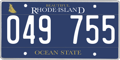 RI license plate 049755