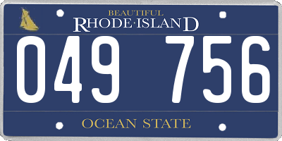 RI license plate 049756