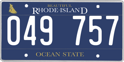 RI license plate 049757