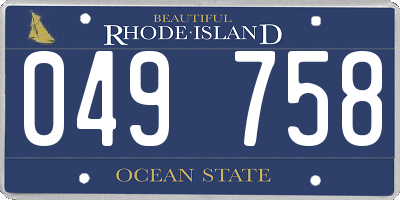 RI license plate 049758