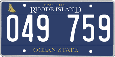 RI license plate 049759