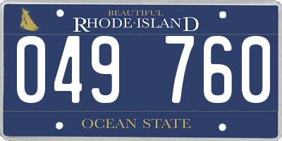 RI license plate 049760