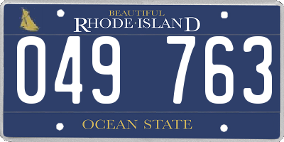 RI license plate 049763