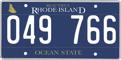 RI license plate 049766