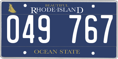 RI license plate 049767
