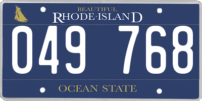 RI license plate 049768