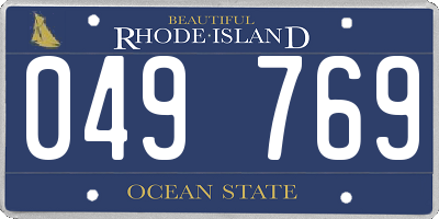 RI license plate 049769
