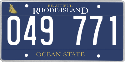 RI license plate 049771