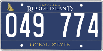 RI license plate 049774