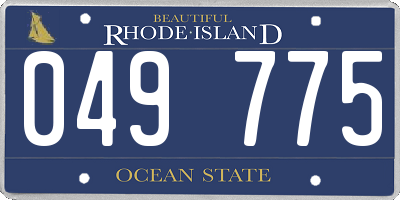 RI license plate 049775