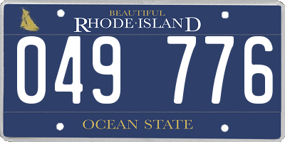 RI license plate 049776