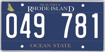RI license plate 049781