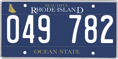 RI license plate 049782