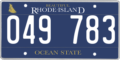 RI license plate 049783