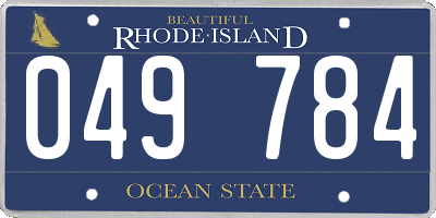 RI license plate 049784
