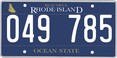 RI license plate 049785