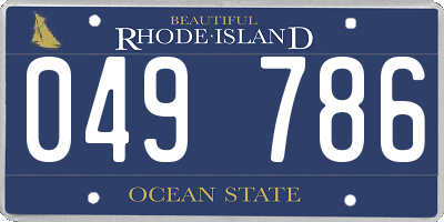 RI license plate 049786
