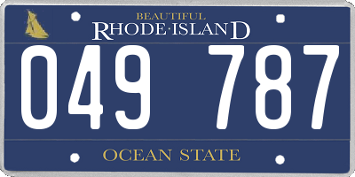 RI license plate 049787