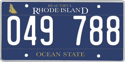 RI license plate 049788