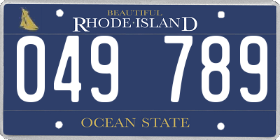 RI license plate 049789