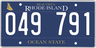 RI license plate 049791