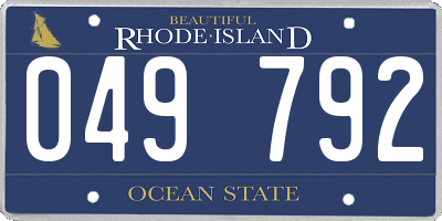 RI license plate 049792