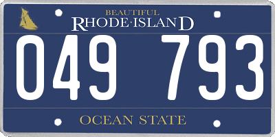 RI license plate 049793