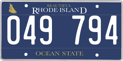 RI license plate 049794