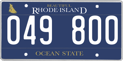 RI license plate 049800