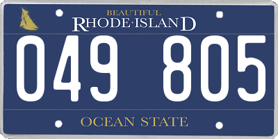 RI license plate 049805
