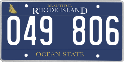 RI license plate 049806