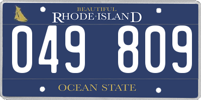 RI license plate 049809