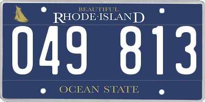 RI license plate 049813