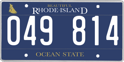 RI license plate 049814