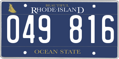 RI license plate 049816