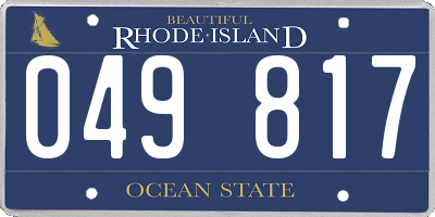 RI license plate 049817