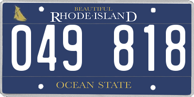 RI license plate 049818