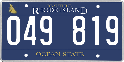 RI license plate 049819