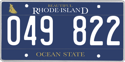 RI license plate 049822