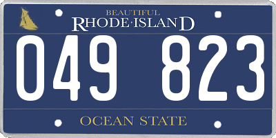 RI license plate 049823
