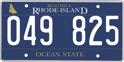 RI license plate 049825