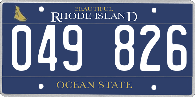 RI license plate 049826