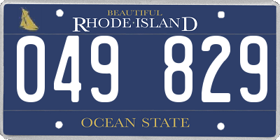 RI license plate 049829
