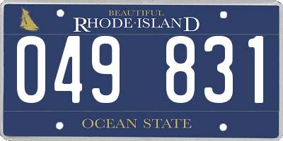 RI license plate 049831