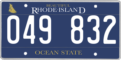 RI license plate 049832