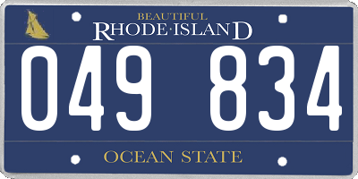 RI license plate 049834