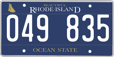 RI license plate 049835