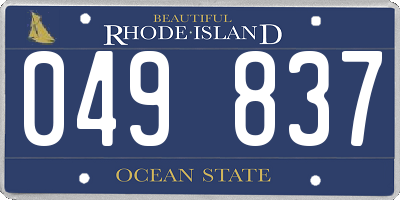 RI license plate 049837