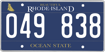 RI license plate 049838