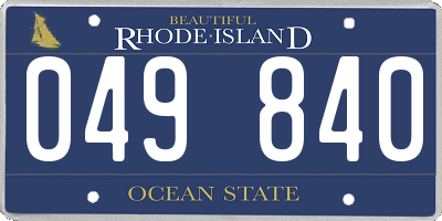 RI license plate 049840